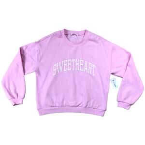 Altar'd State Light Pink Sweetheart Sweatshirt Size X-Small NEW
